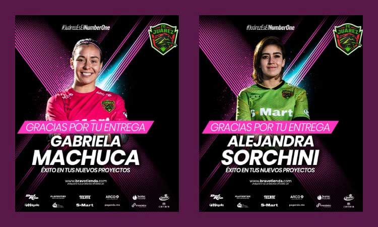 Alejandra Sorchini y Gabriela Machuca, bajas oficiales del FC Juárez