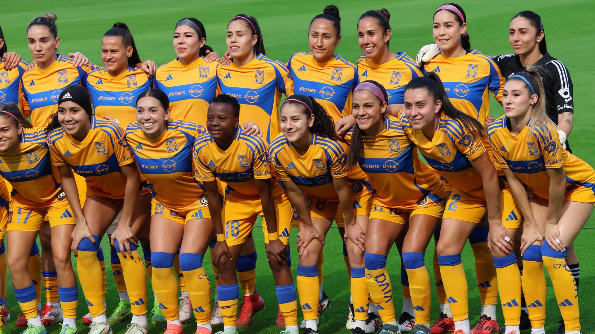 Jugadoras de Tigres Femenil en el Torneo Clausura 2025 de la Liga MX Femenil